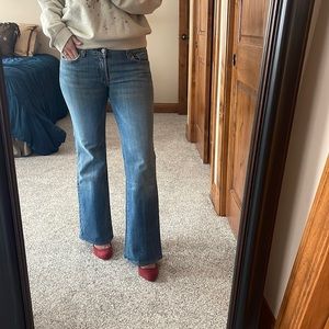 7 for All Mankind size 32 button fly slight flare low rise